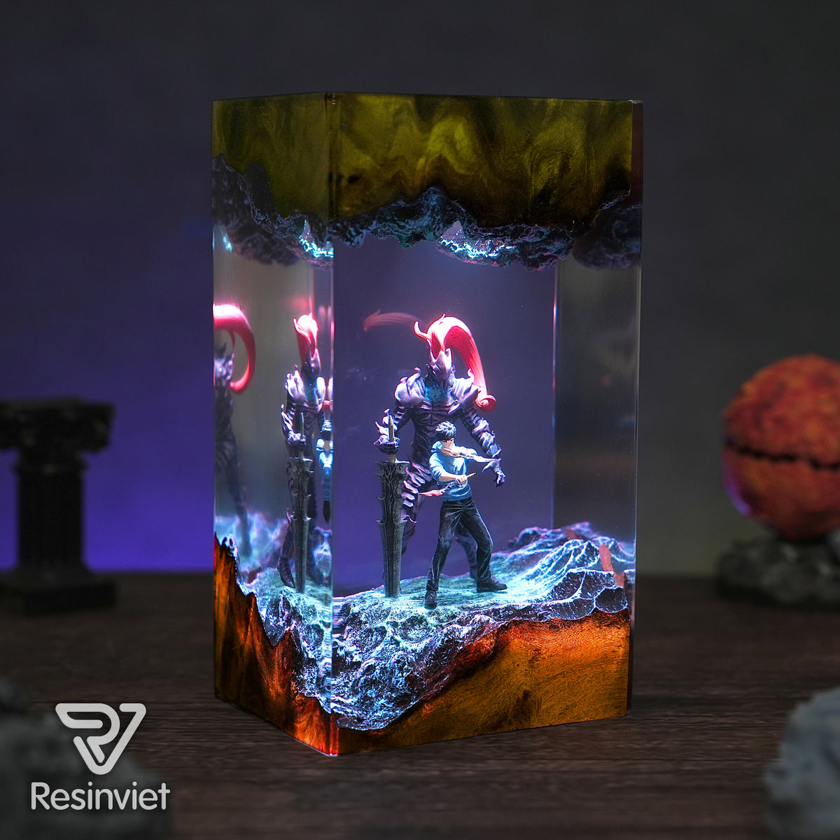 Sung Jin-woo & Igris Solo Leveling Resin lamp