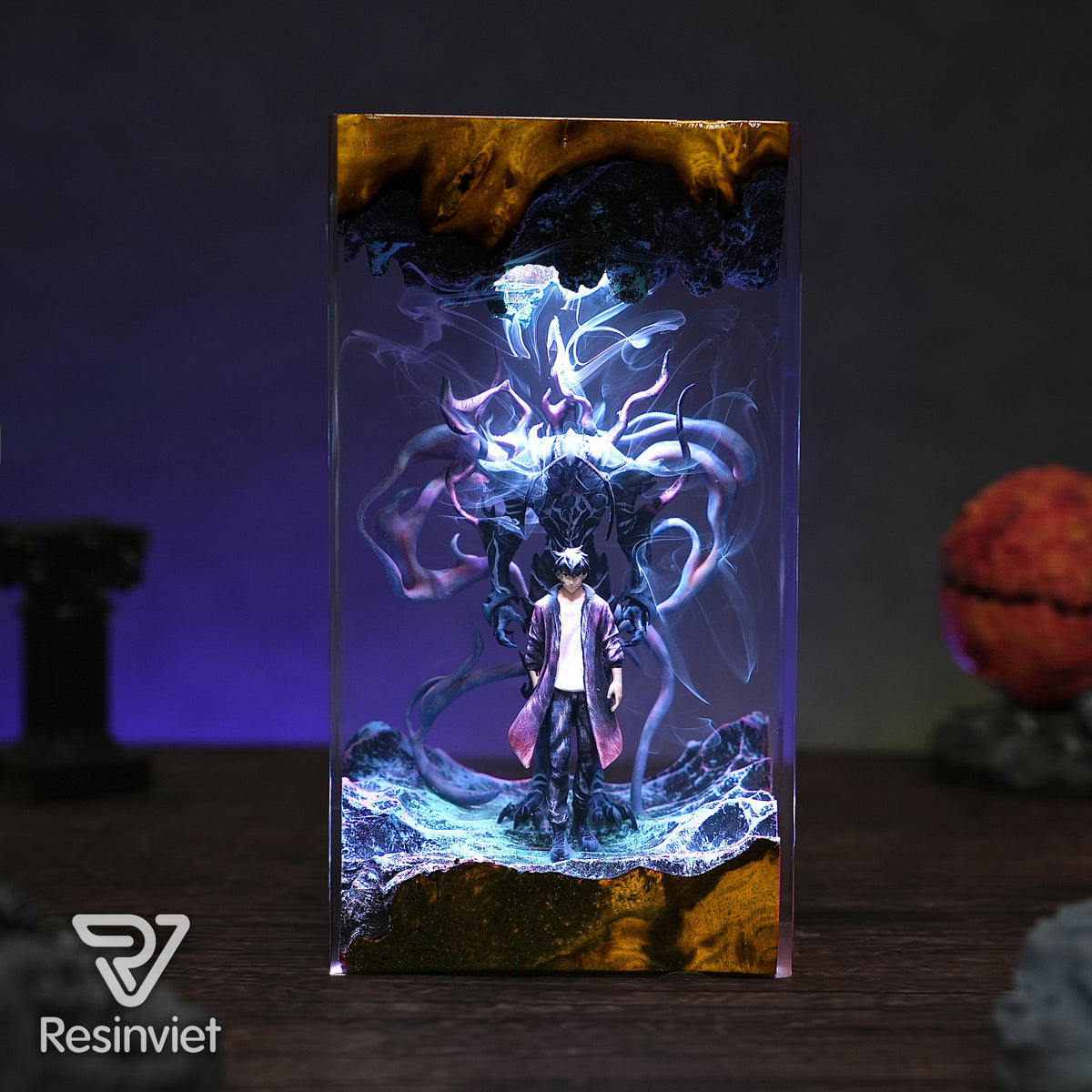 Sung Jin-woo & Beru Solo Leveling Resin lamp