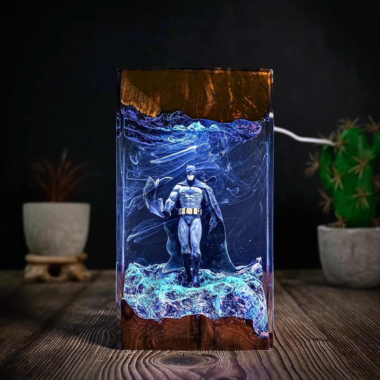 City of Shadows: The Winged Guardian Resin Lamp