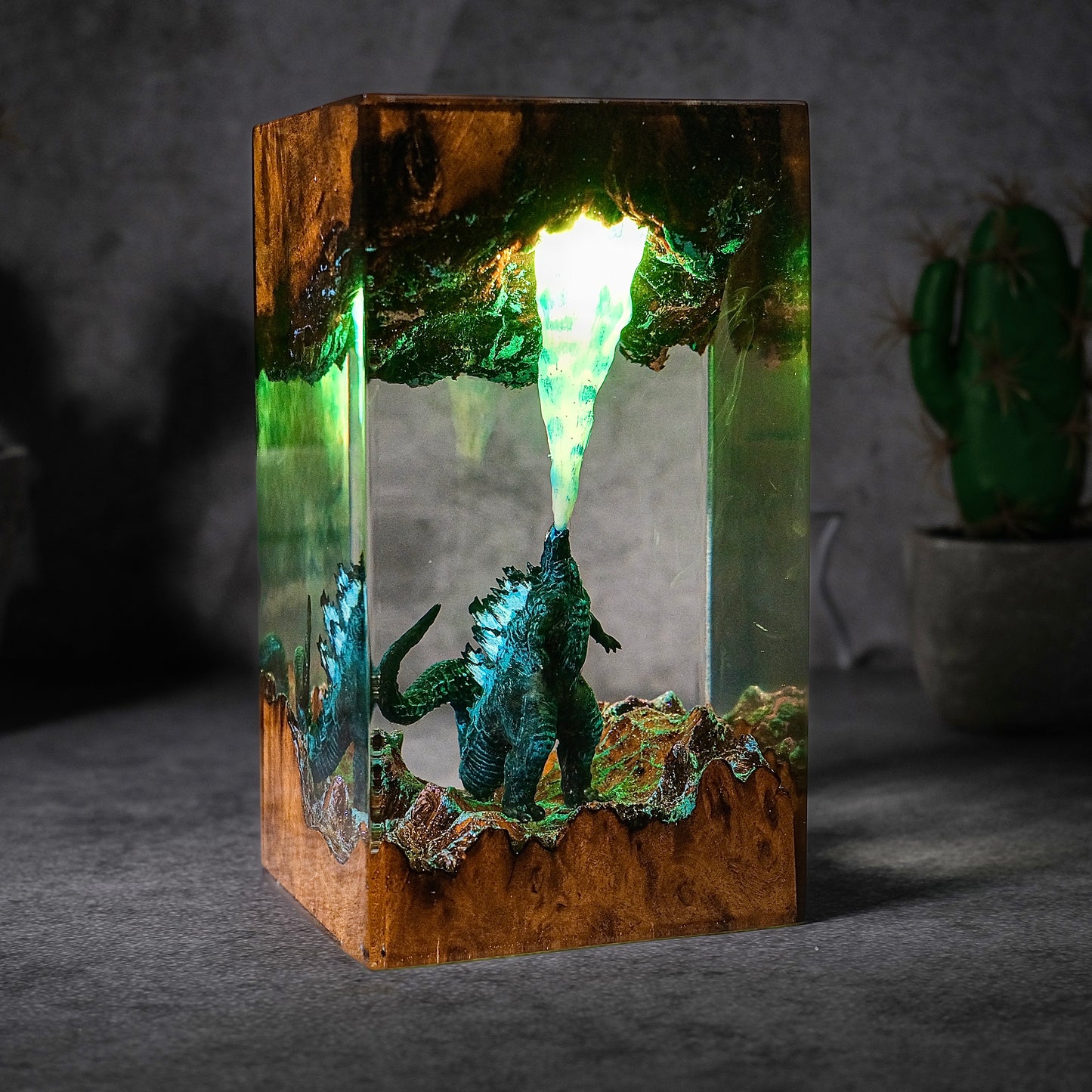 The Earth Guardian: Primal Nature Resin Lamp