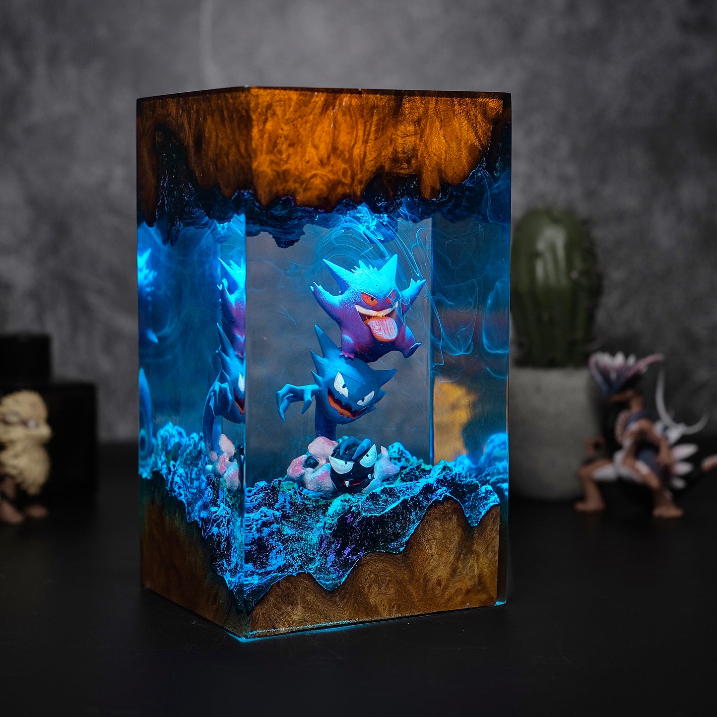 The Shadow Prankster: Purple Smoke Resin Lamp