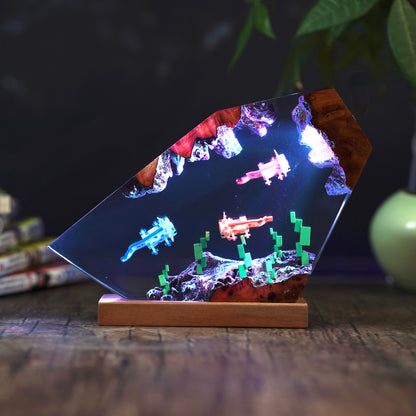Square Aquatic Pet: Deep Sea Explorer Resin Lamp