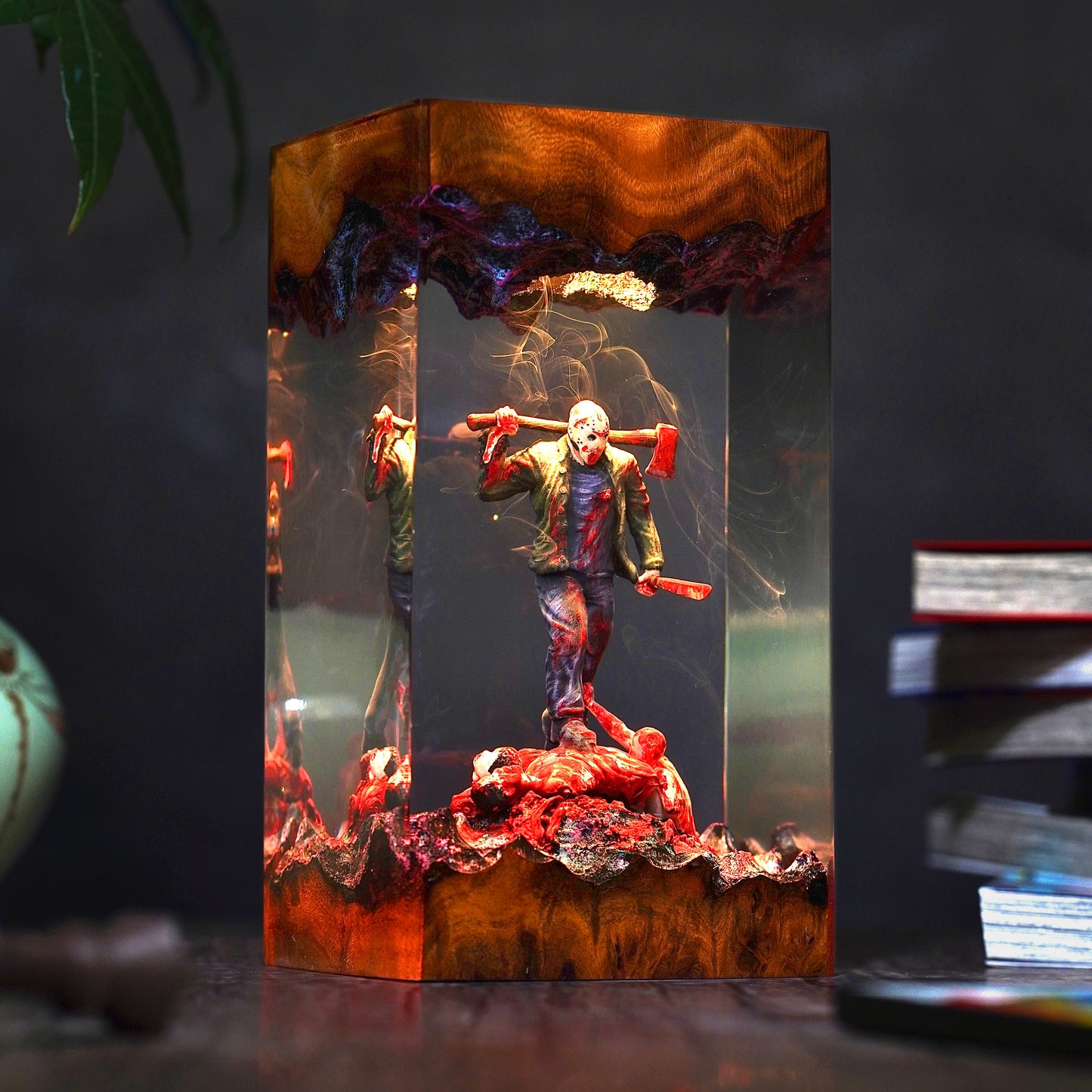 Midnight at the Camp: The Silent Slasher Resin Lamp