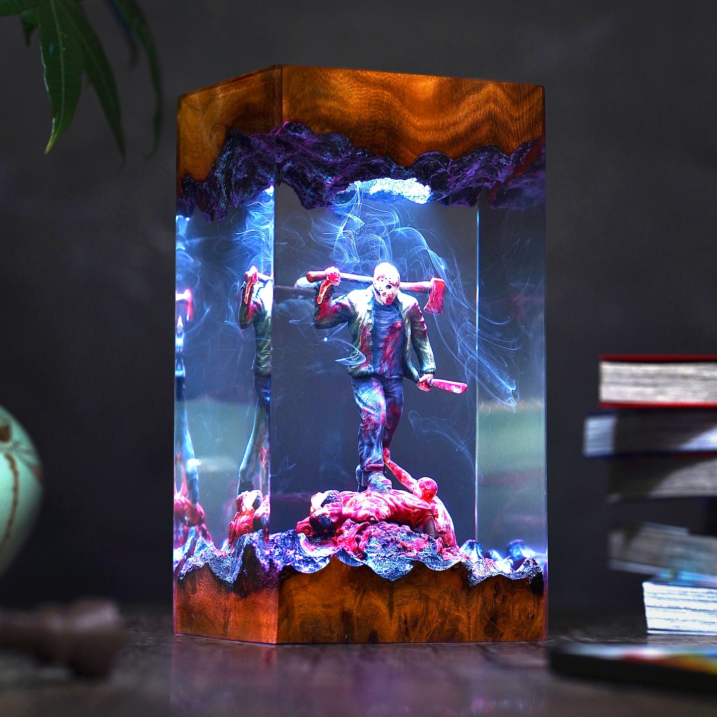 Midnight at the Camp: The Silent Slasher Resin Lamp