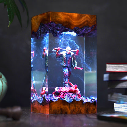 Midnight at the Camp: The Silent Slasher Resin Lamp