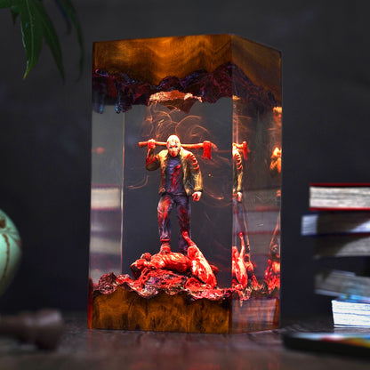 Midnight at the Camp: The Silent Slasher Resin Lamp