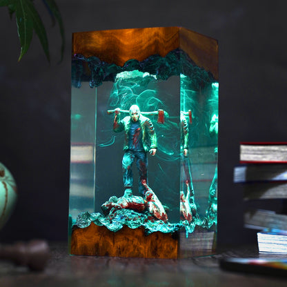 Midnight at the Camp: The Silent Slasher Resin Lamp