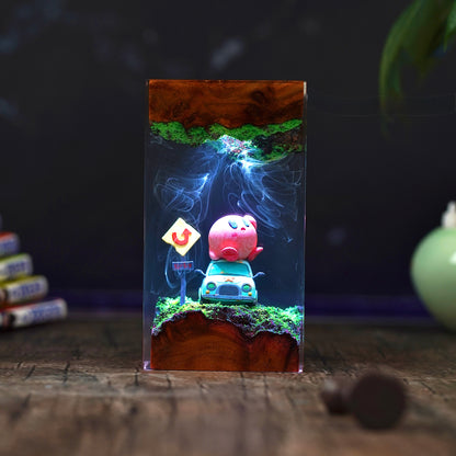 The Pink Puff: Dreamland Adventure Resin Lamp