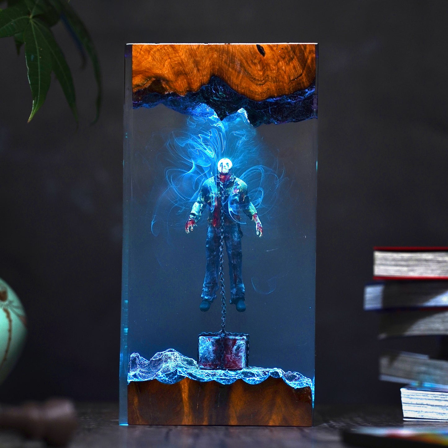 Underwater Terror: The Rusty Chain Resin Lamp