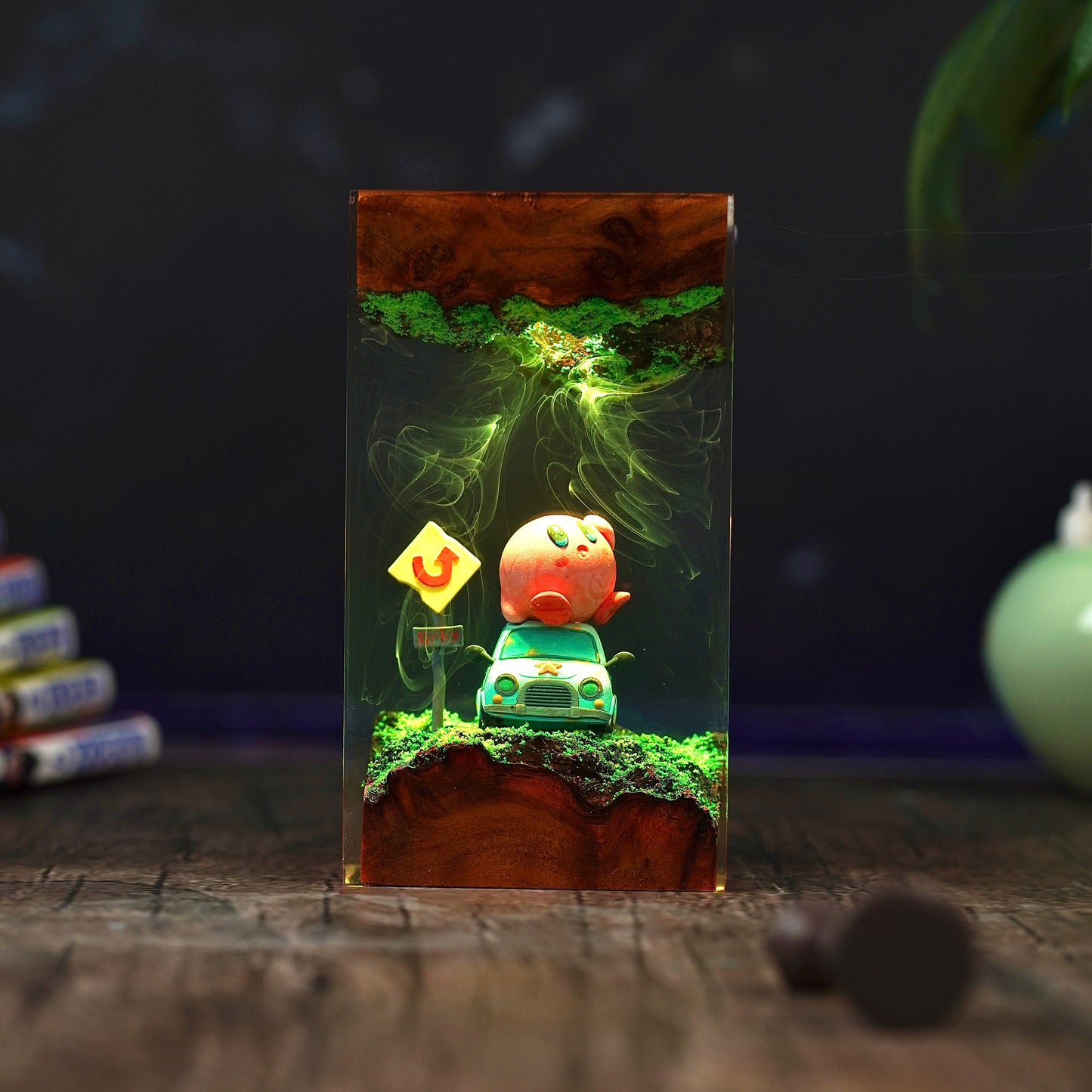 The Pink Puff: Dreamland Adventure Resin Lamp