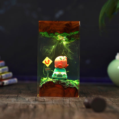 The Pink Puff: Dreamland Adventure Resin Lamp