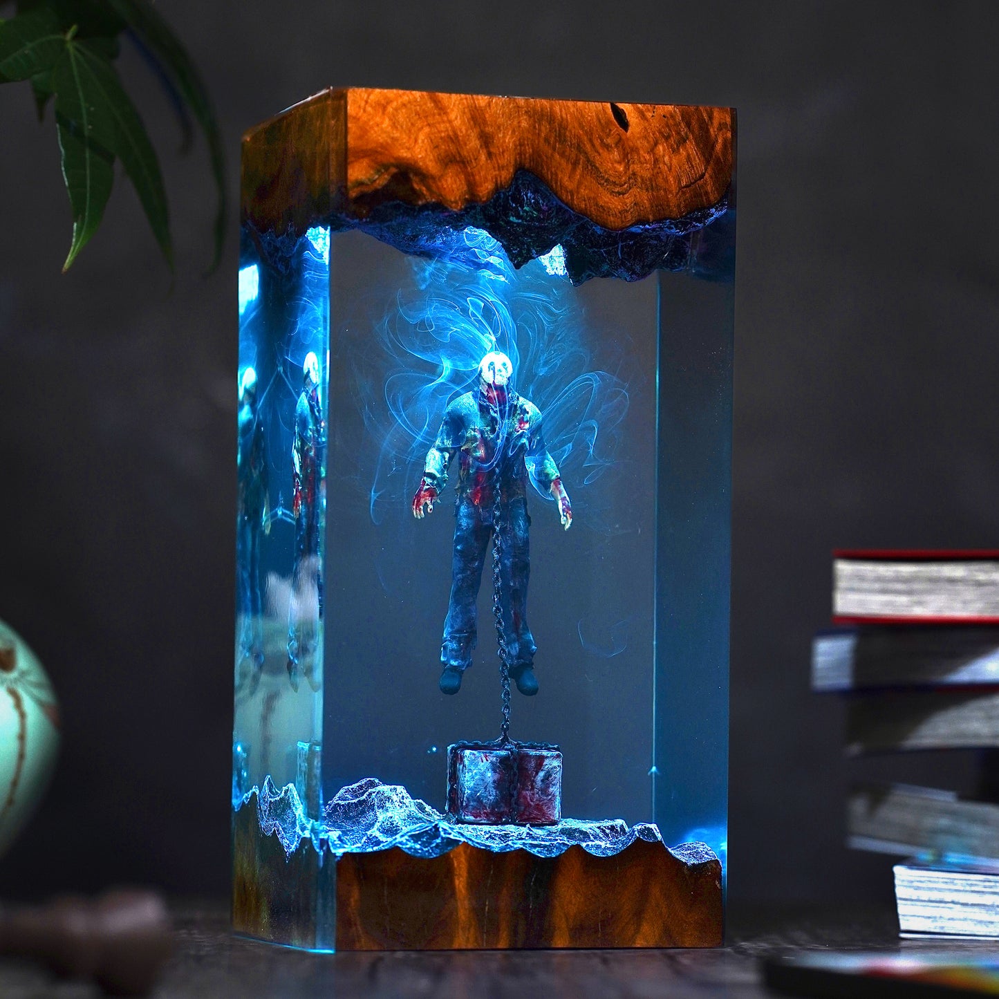 Underwater Terror: The Rusty Chain Resin Lamp