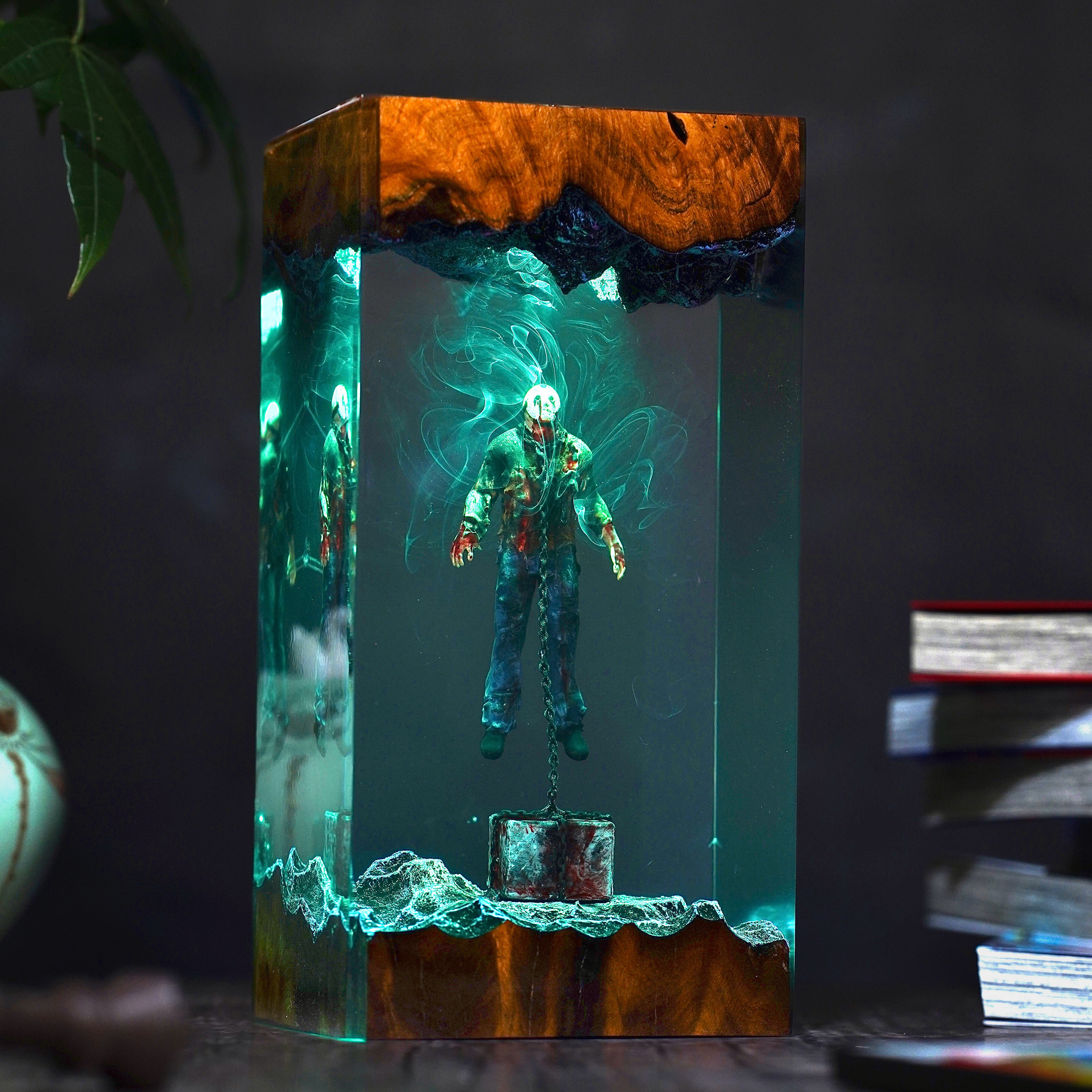 Jason in Chains Horror Resin Lamp