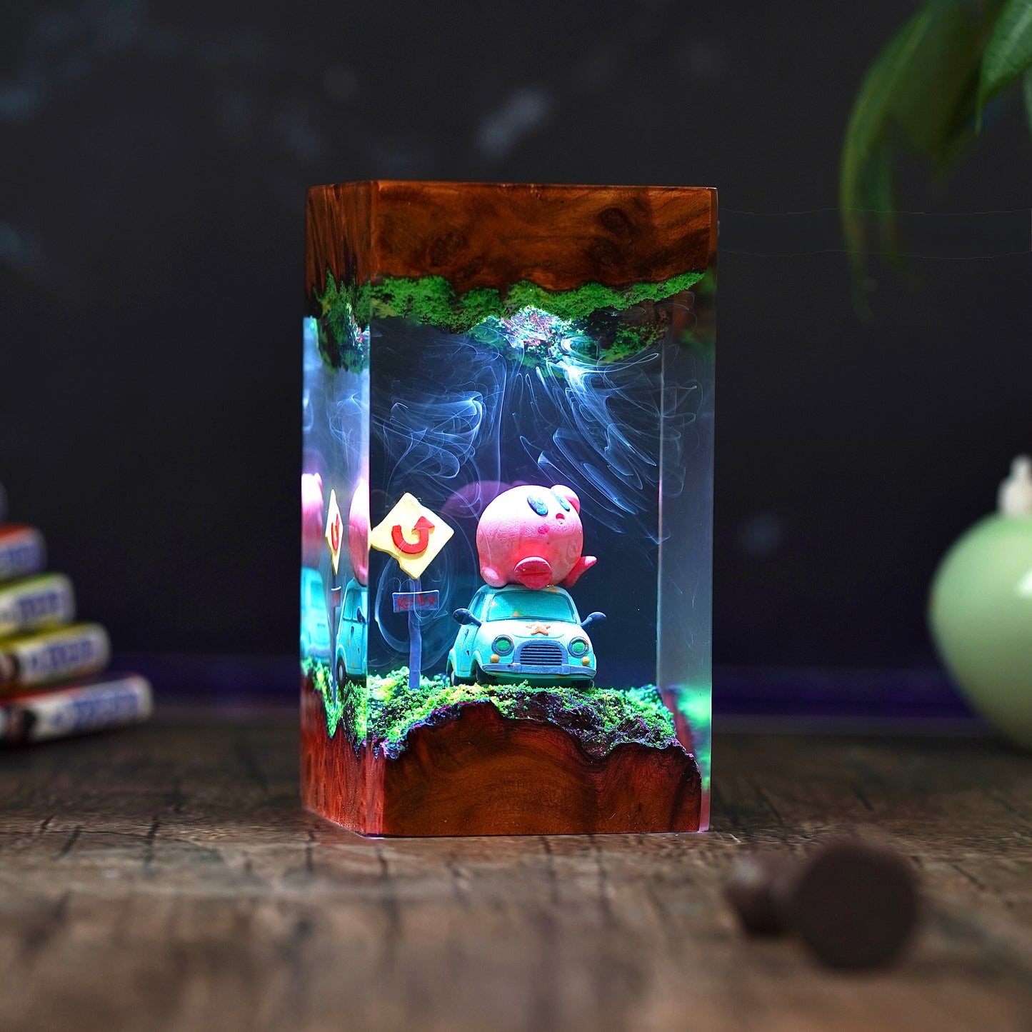 The Pink Puff: Dreamland Adventure Resin Lamp