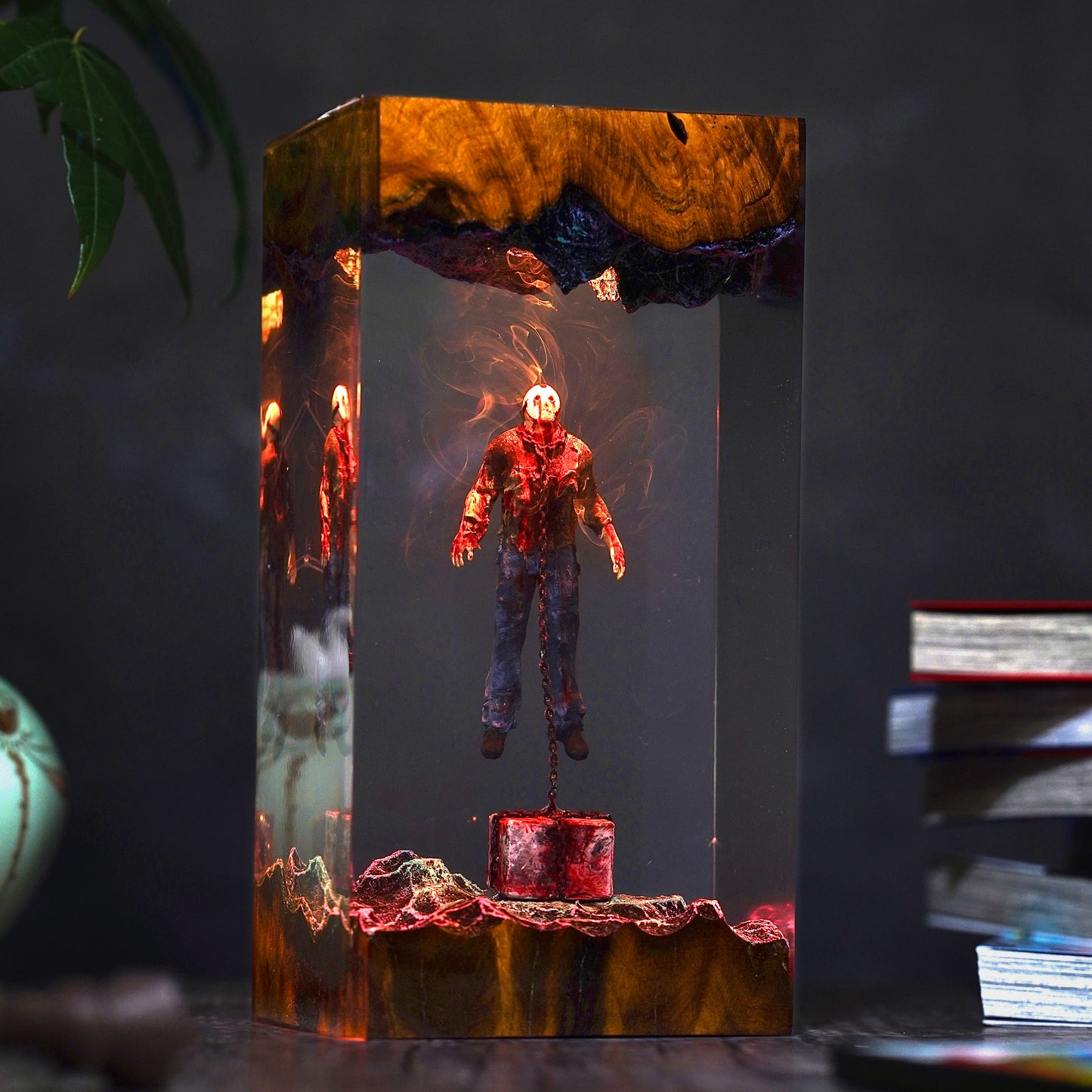 Underwater Terror: The Rusty Chain Resin Lamp