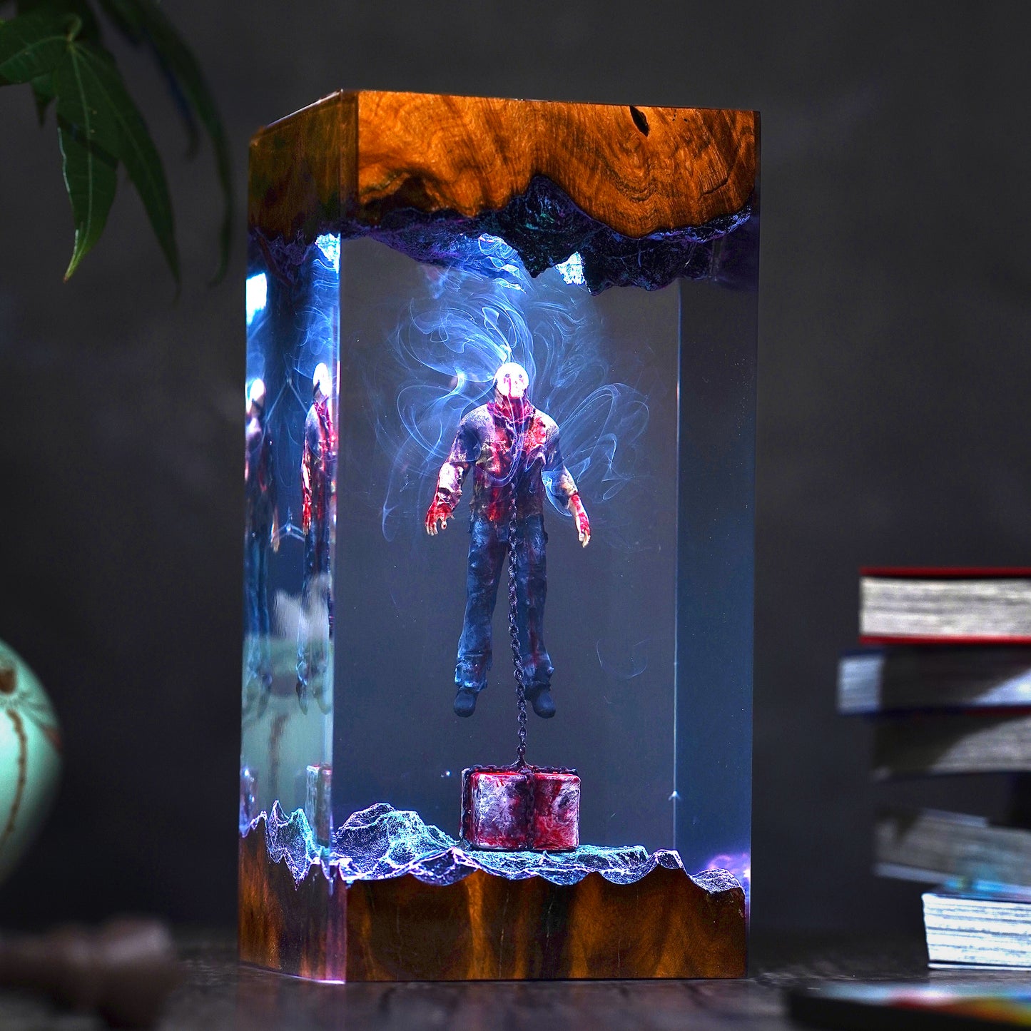 Underwater Terror: The Rusty Chain Resin Lamp
