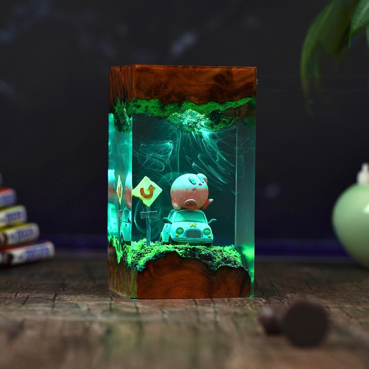 The Pink Puff: Dreamland Adventure Resin Lamp