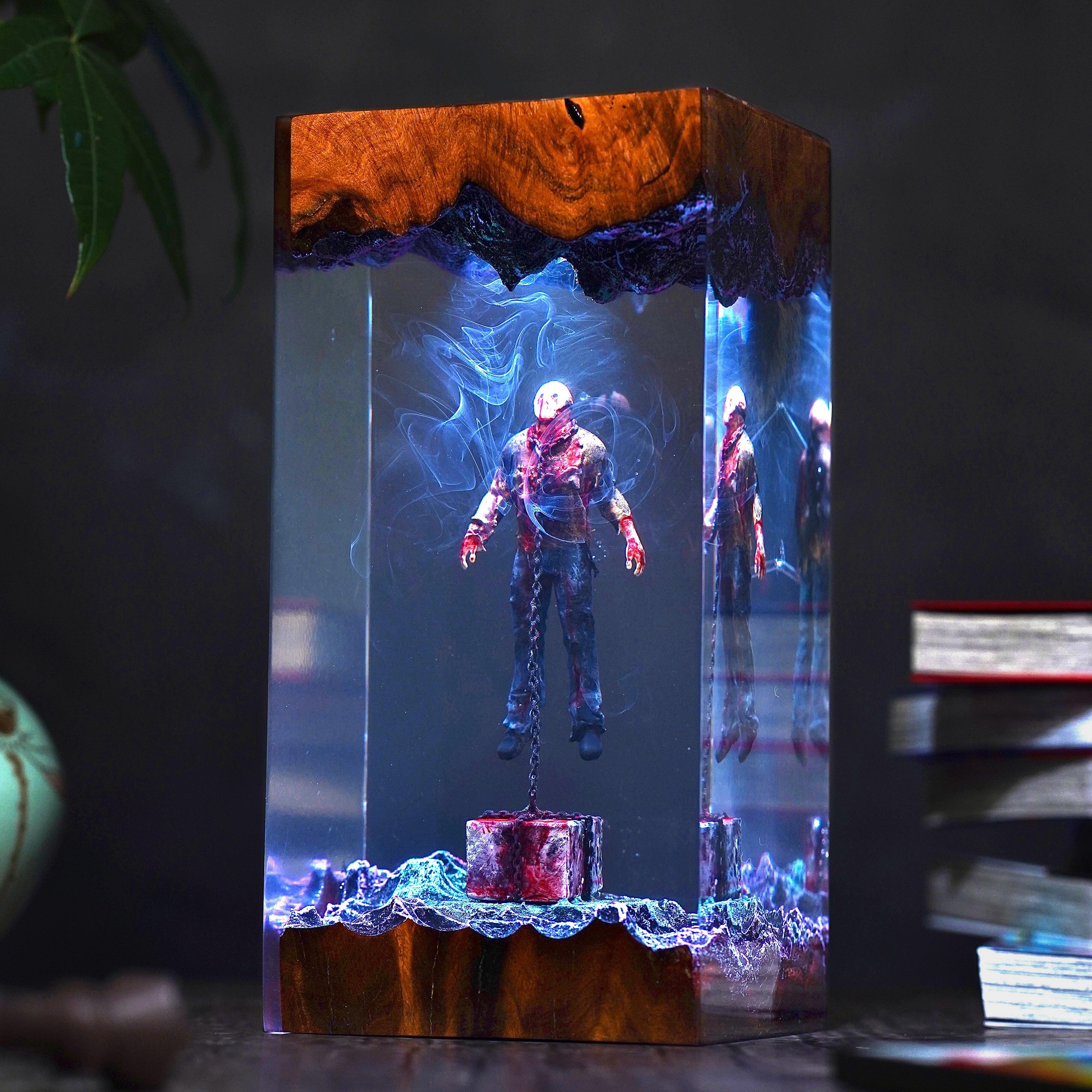 Jason in Chains Horror Resin Lamp