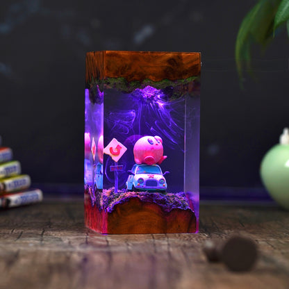 The Pink Puff: Dreamland Adventure Resin Lamp