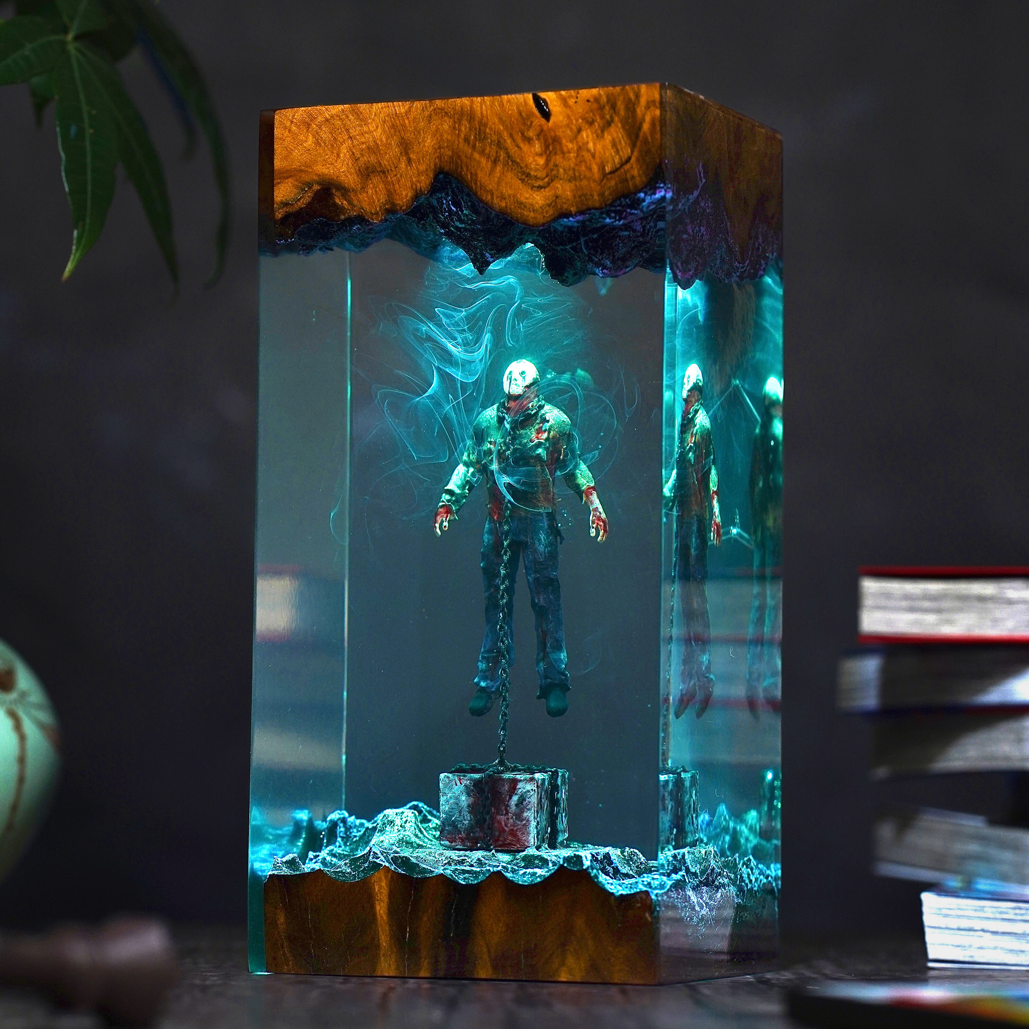 Jason in Chains Horror Resin Lamp