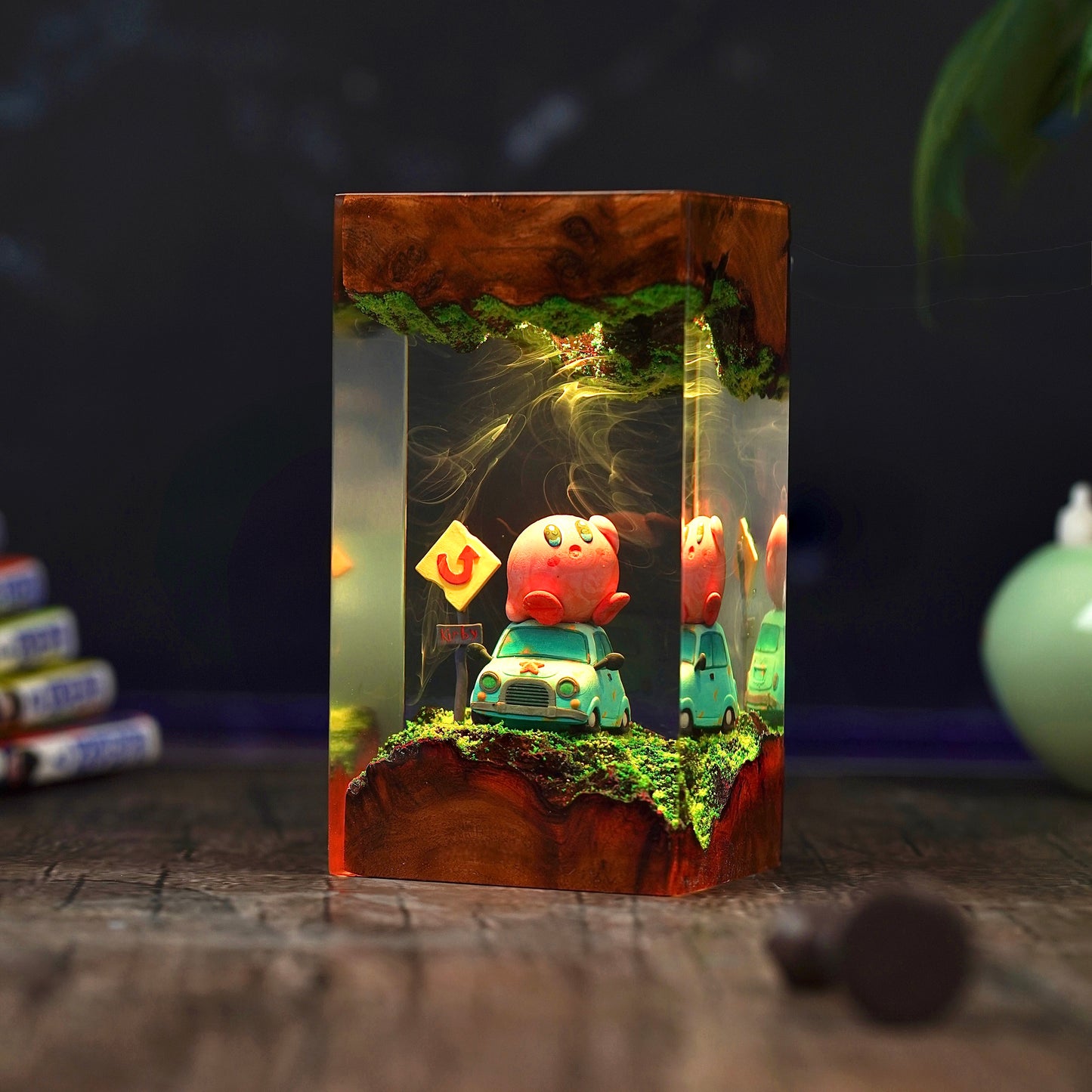 The Pink Puff: Dreamland Adventure Resin Lamp