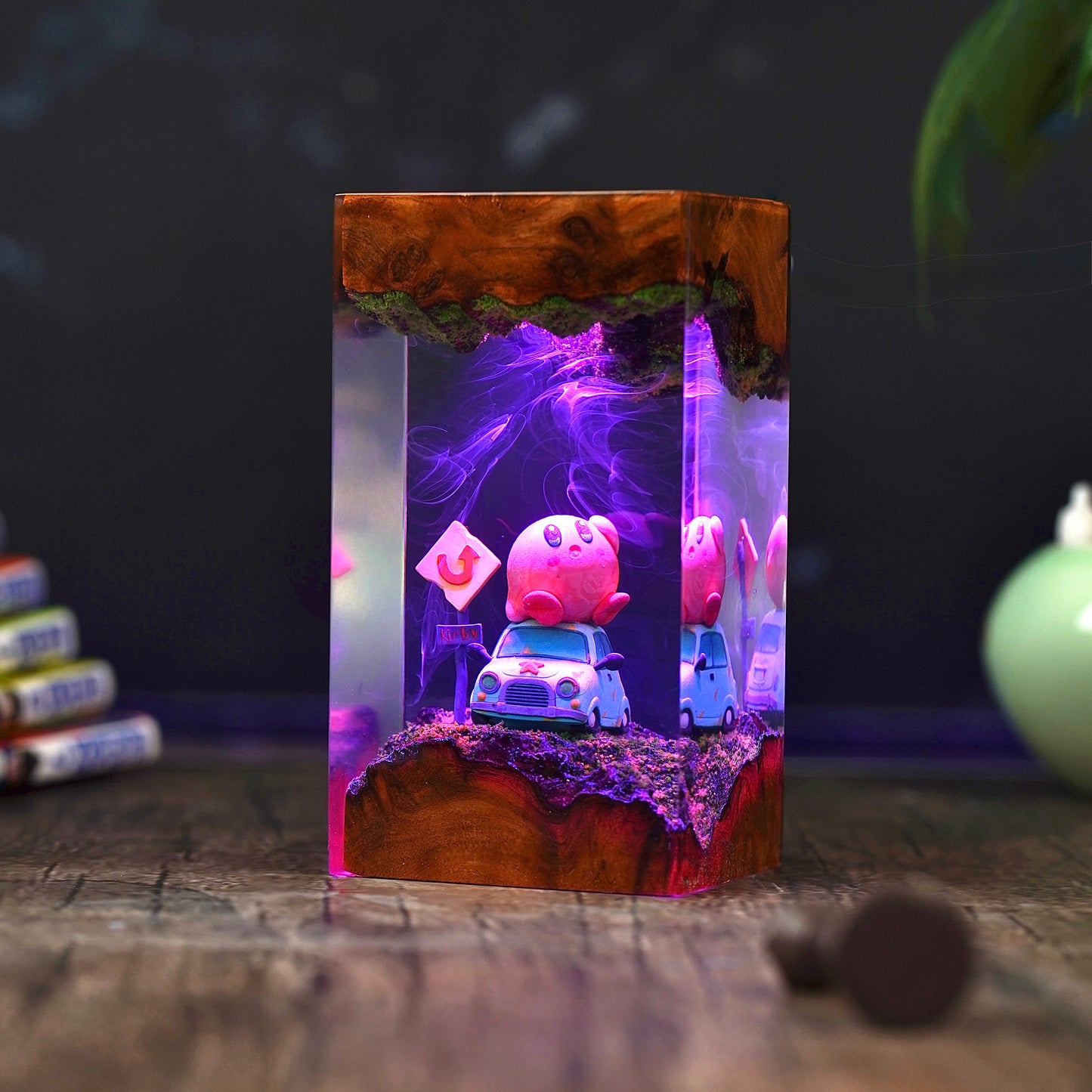 The Pink Puff: Dreamland Adventure Resin Lamp
