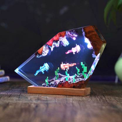 Square Aquatic Pet: Deep Sea Explorer Resin Lamp