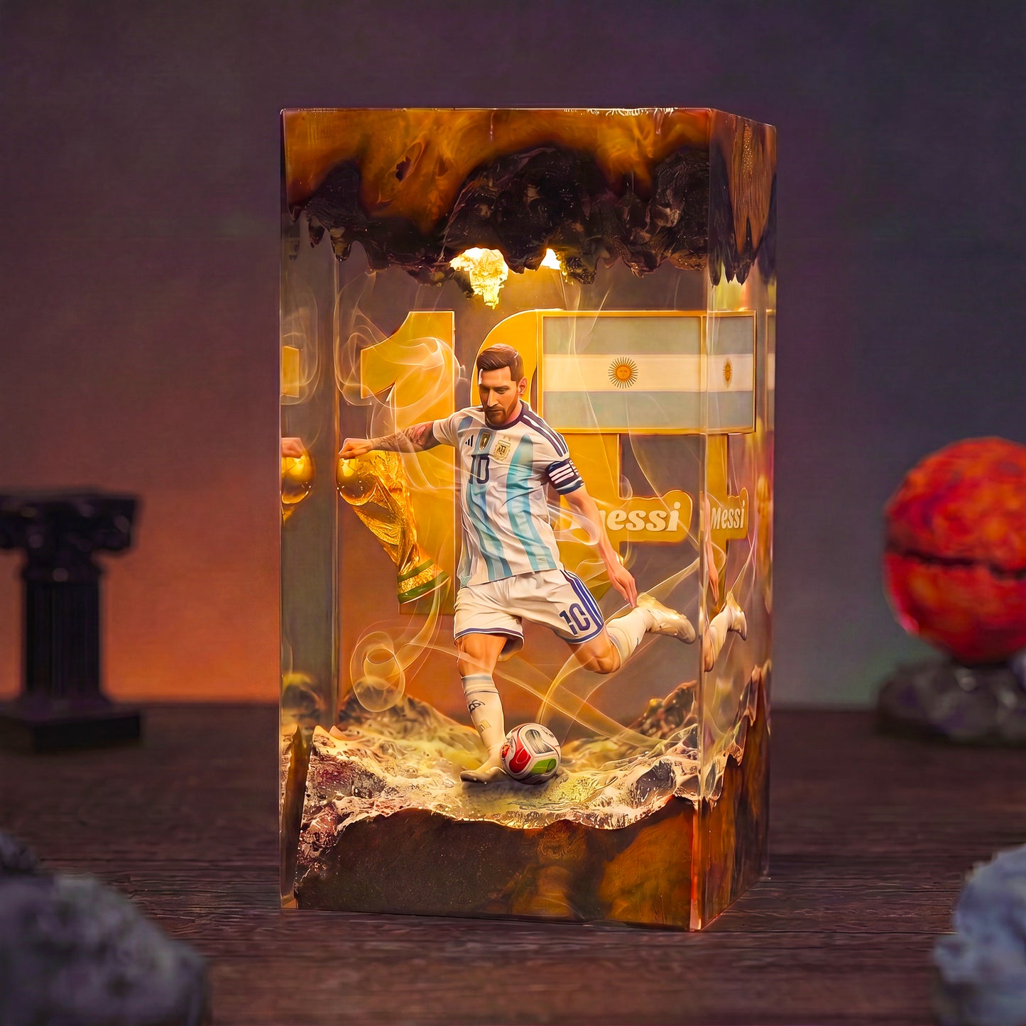 The Best Football Player Resin Lamp