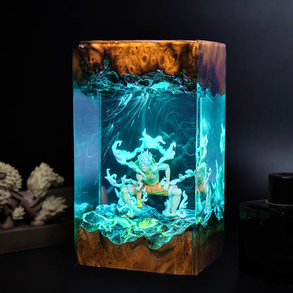 White Cloud Warrior: The Laughing Legend Resin Lamp