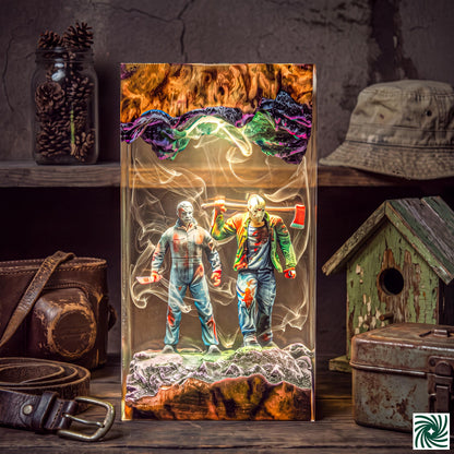 Michael Myers & Jason Voorhees Resin Lamp