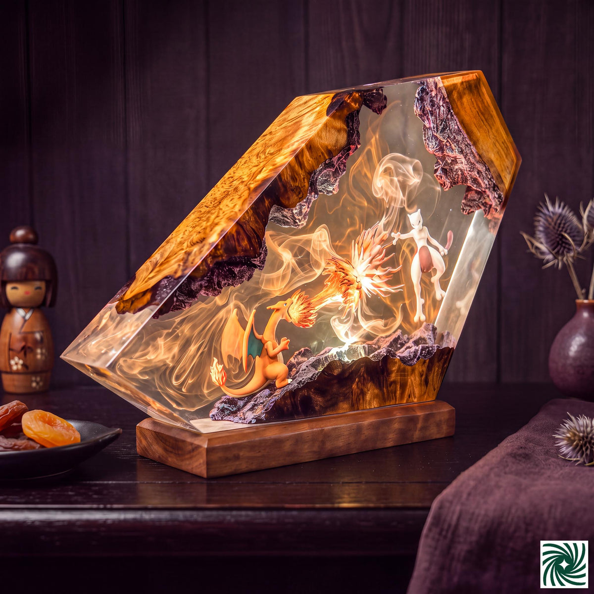 Charizard vs Mewtwo Resin Lamp