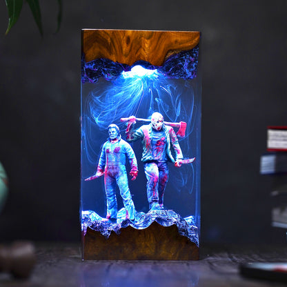 The Camp Hunter vs The Hallow Slasher Resin Lamp