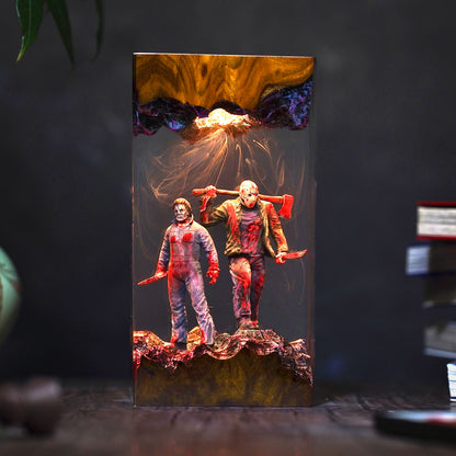 The Camp Hunter vs The Hallow Slasher Resin Lamp