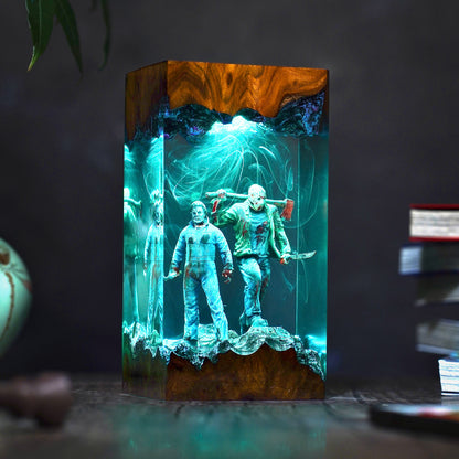 The Camp Hunter vs The Hallow Slasher Resin Lamp