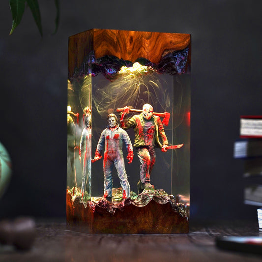 The Camp Hunter vs The Hallow Slasher Resin Lamp