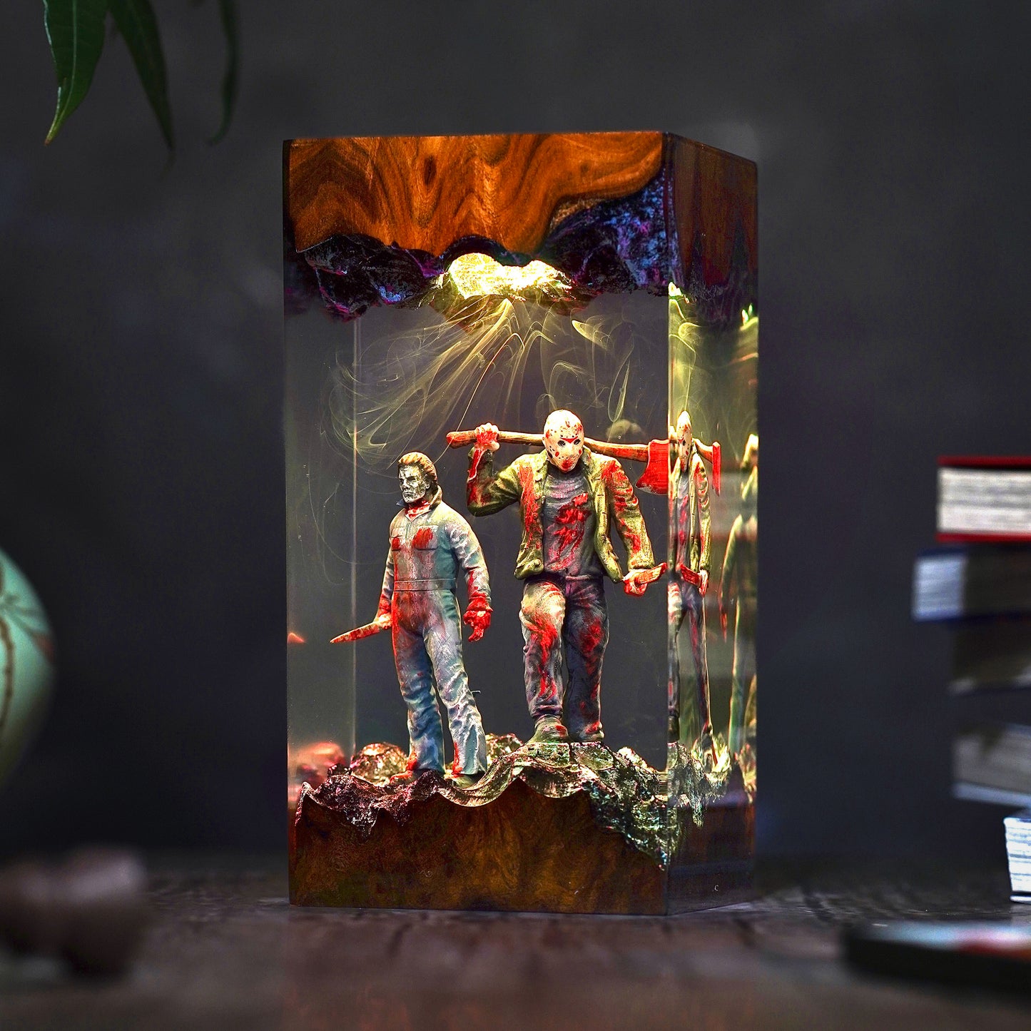 The Camp Hunter vs The Hallow Slasher Resin Lamp