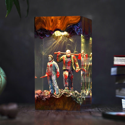 The Camp Hunter vs The Hallow Slasher Resin Lamp