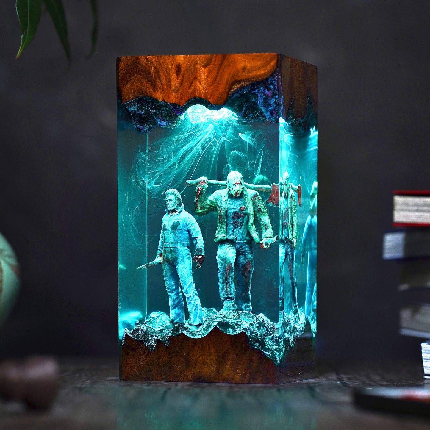 The Camp Hunter vs The Hallow Slasher Resin Lamp