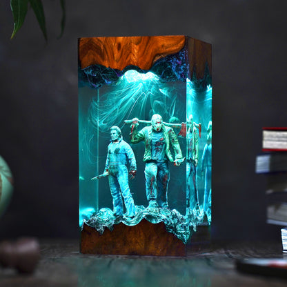 The Camp Hunter vs The Hallow Slasher Resin Lamp