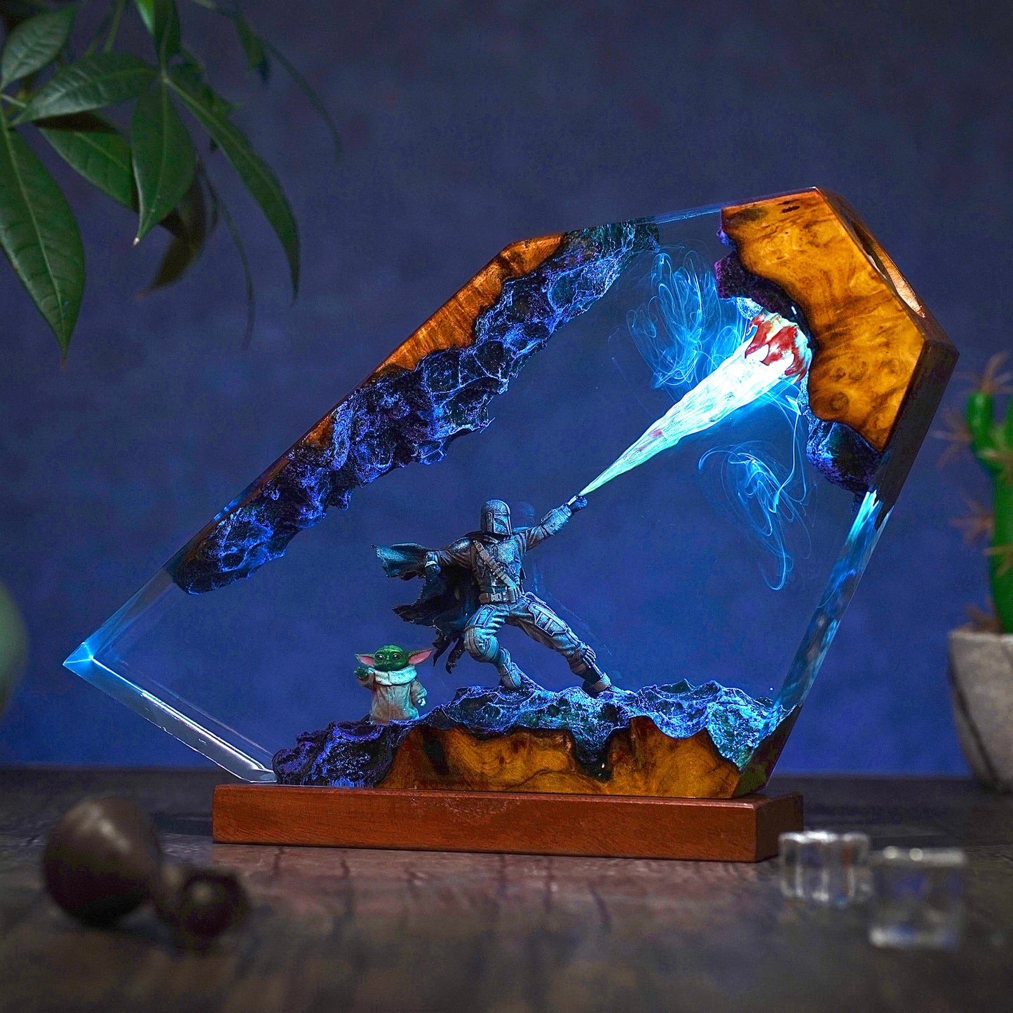 The Steel Hunter & The Child: Galaxy Resin Lamp