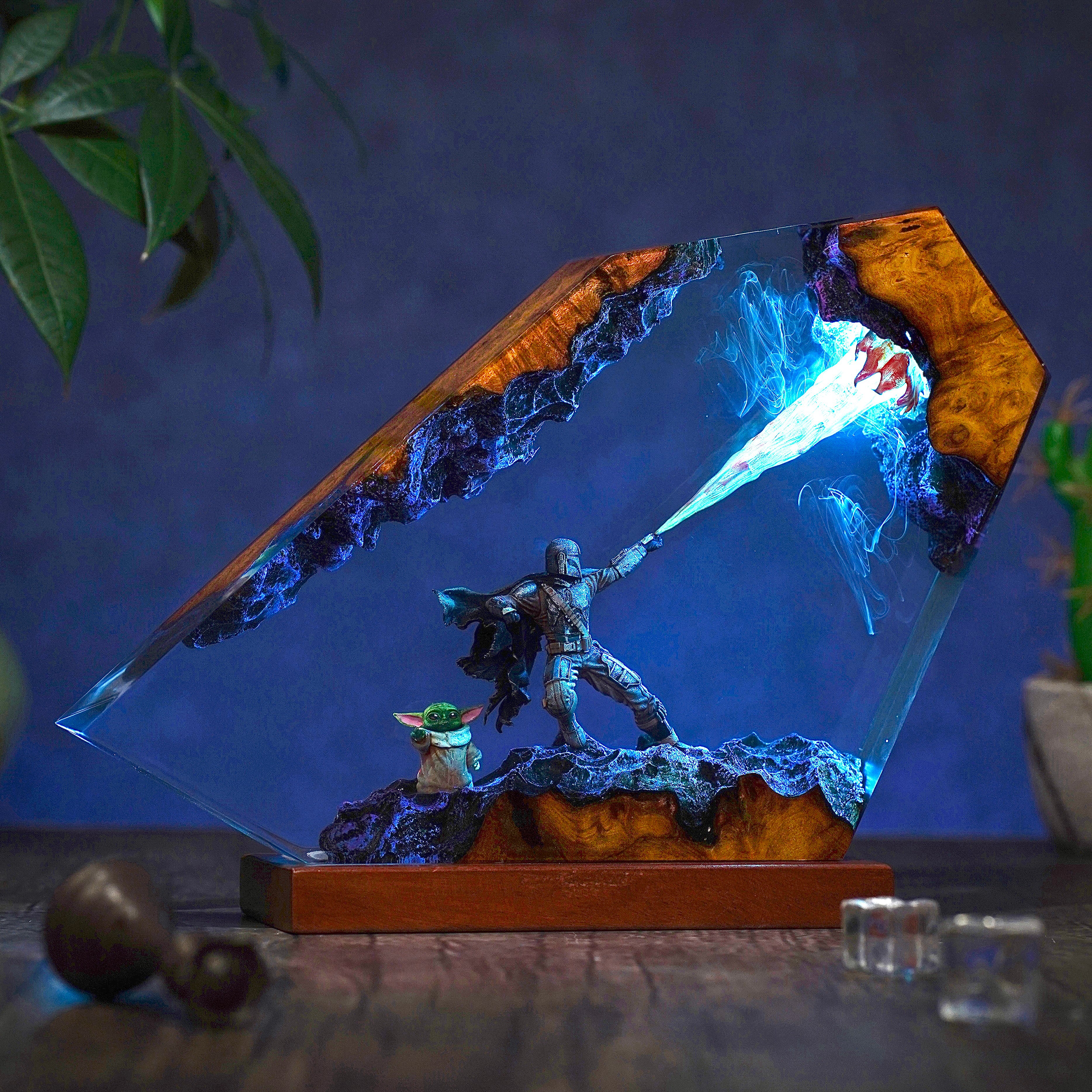 The Mandalorian and Baby Yoda Resin Lamp