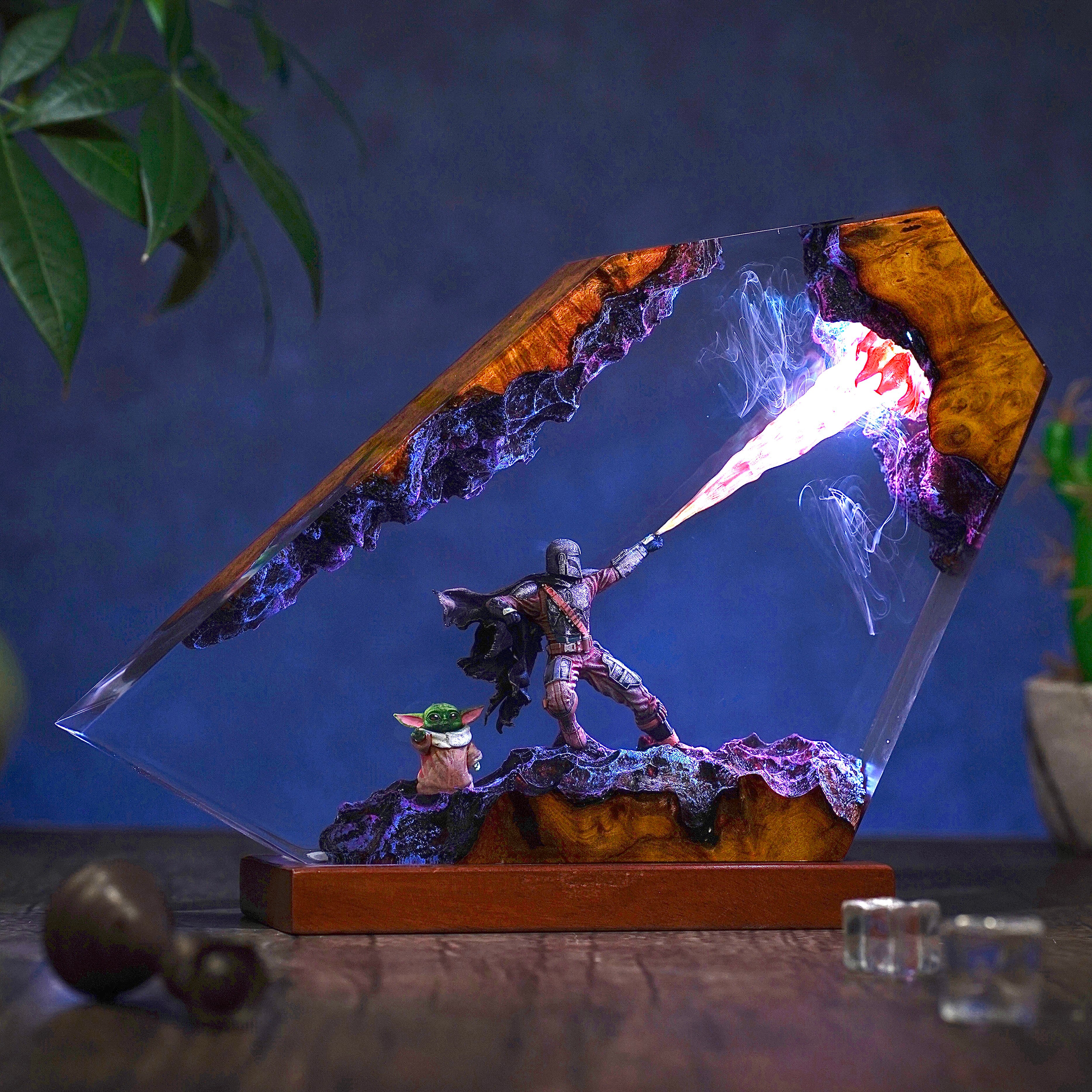 The Mandalorian and Baby Yoda Resin Lamp