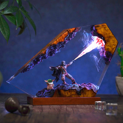 The Steel Hunter & The Child: Galaxy Resin Lamp