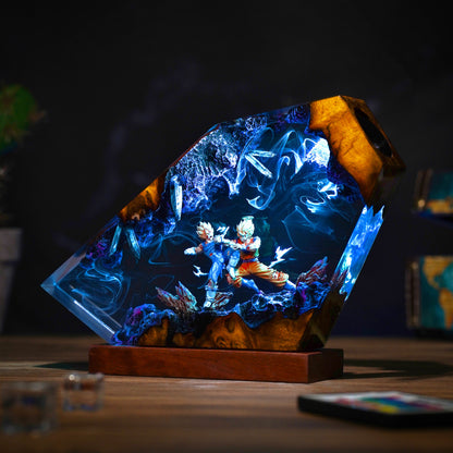The Prideful Prince vs The Earth's Savior Resin Lamp