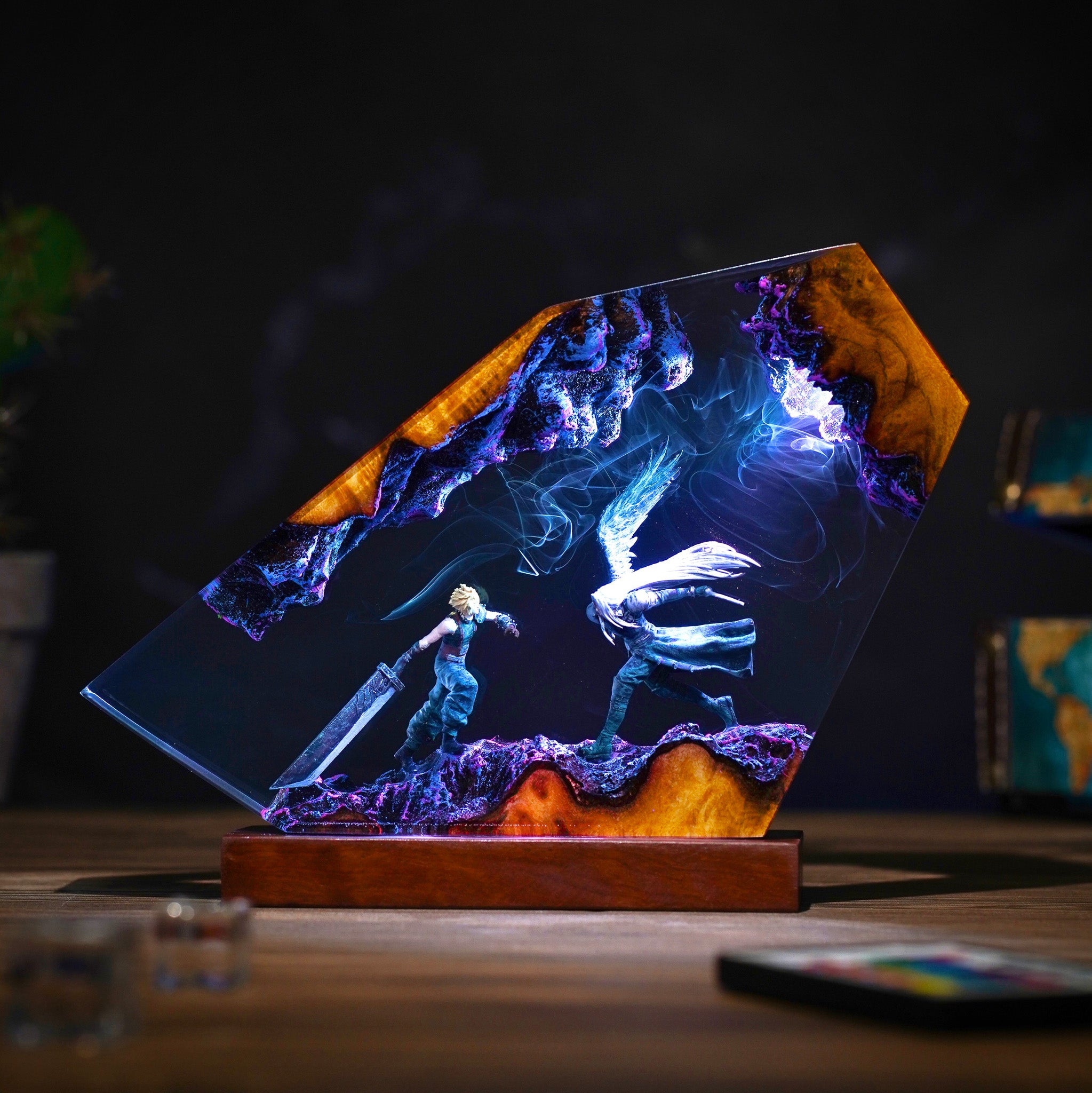 Cloud vs Sephiroth Resin Lamp