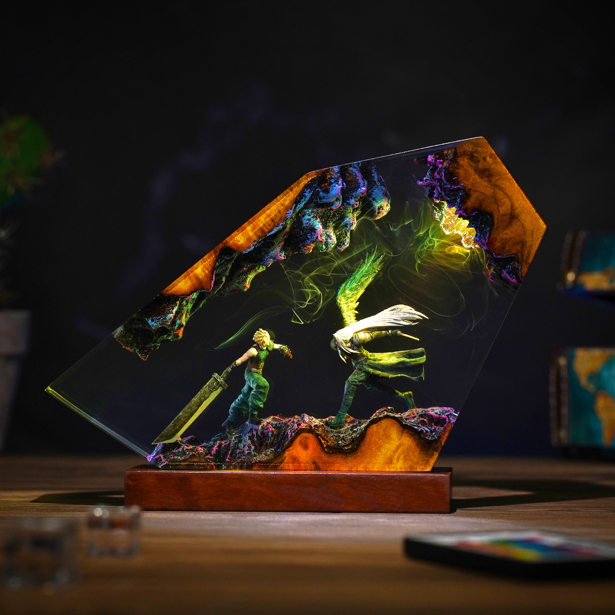 Cloud vs Sephiroth Resin Lamp