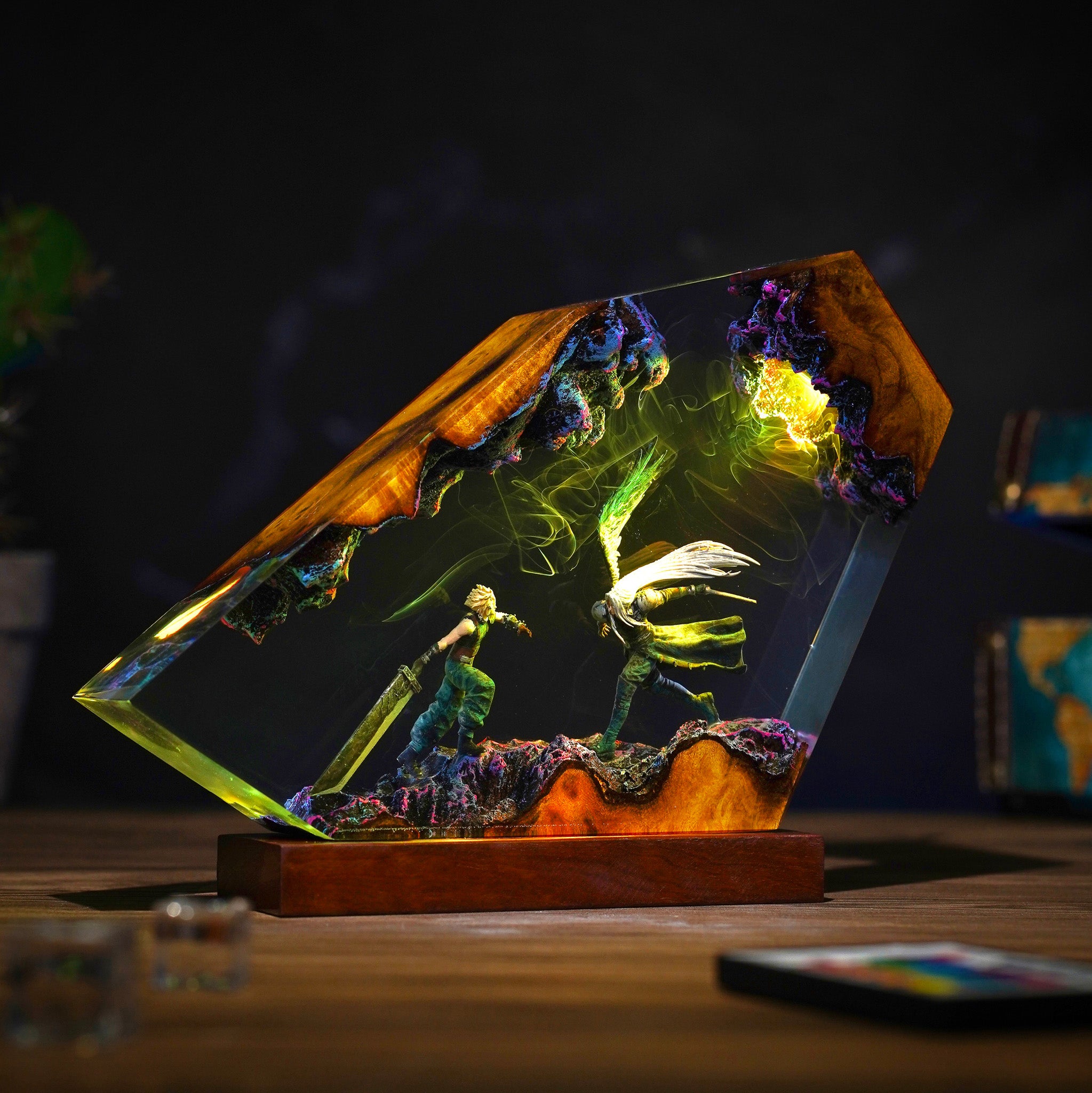 Cloud vs Sephiroth Resin Lamp