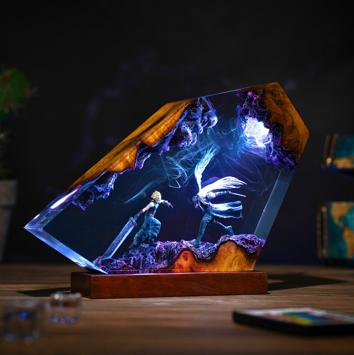 Cloud vs Sephiroth Resin Lamp