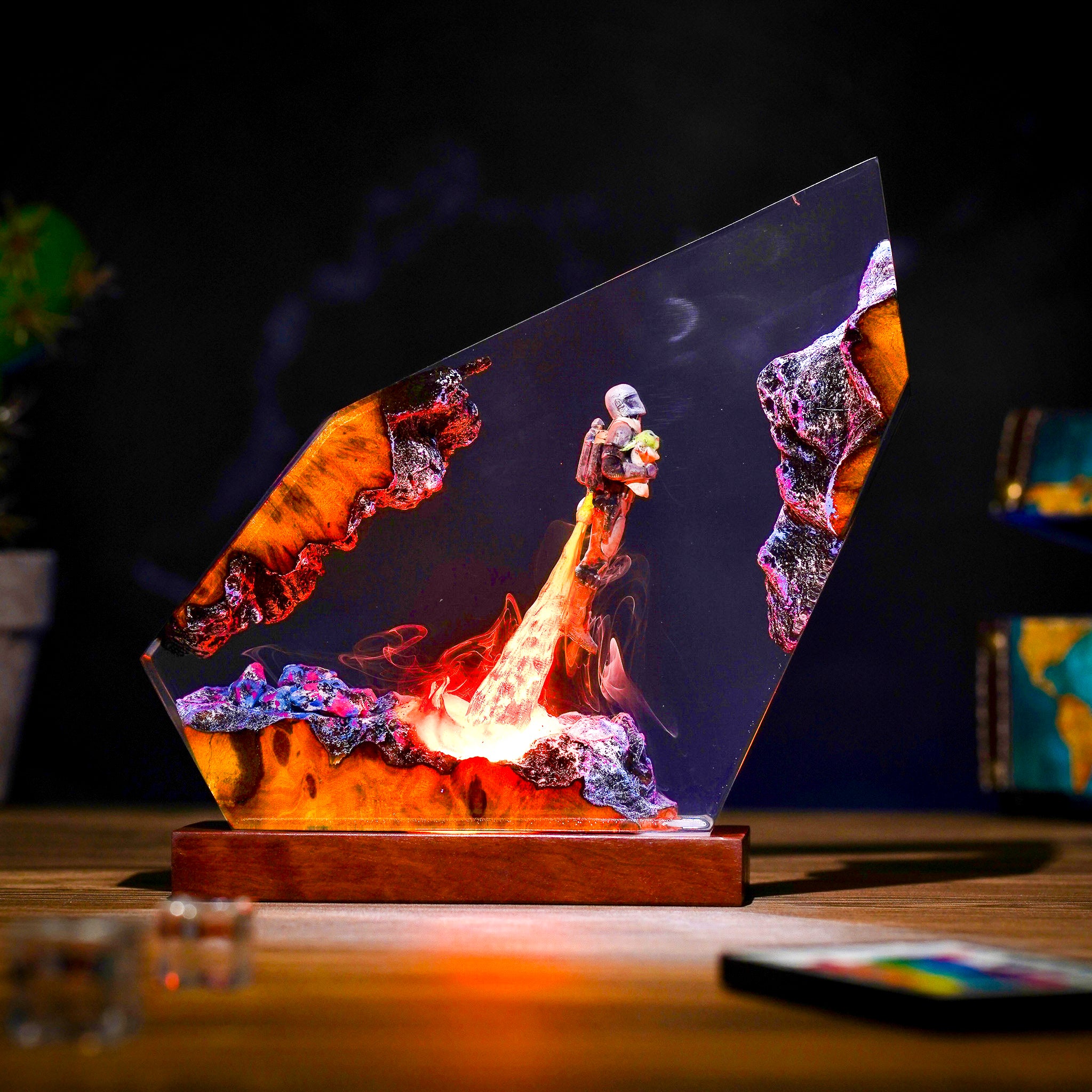 Mando & Grogu Resin Lamp