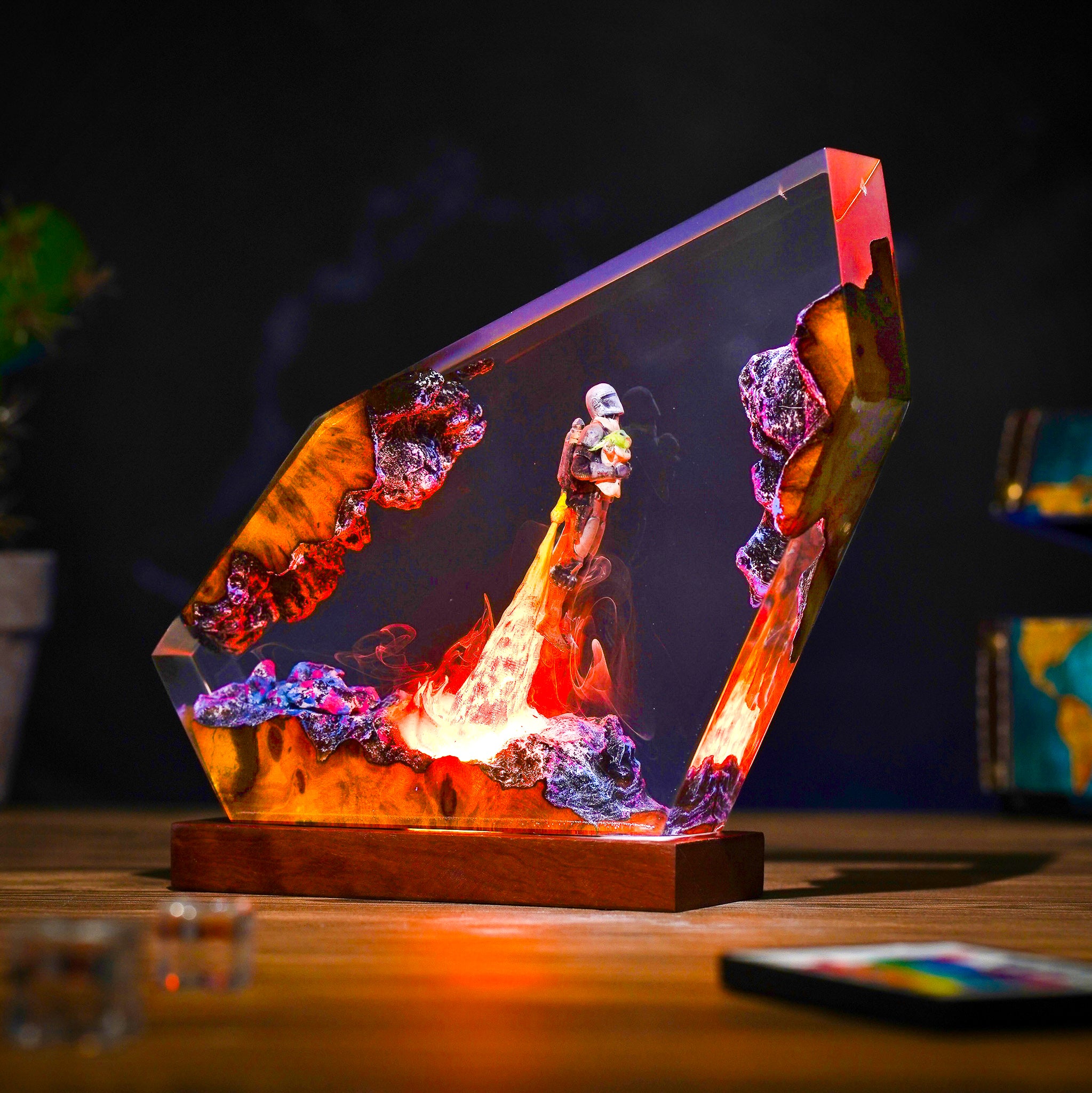 Mando & Grogu Resin Lamp